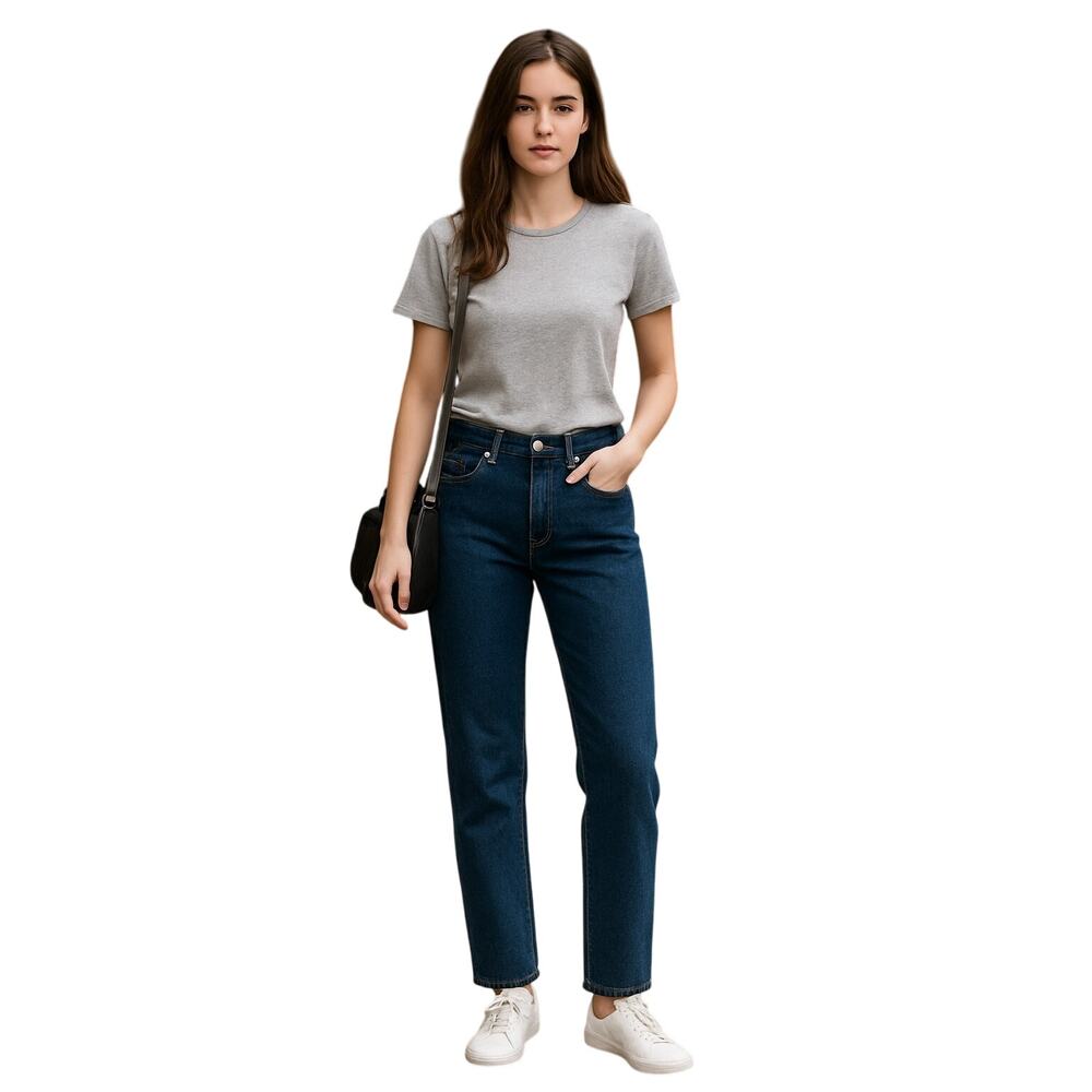 Dark Wash Denim Jeans Straight Leg by Nocturne MSRP $155 - Picture 3 of 13